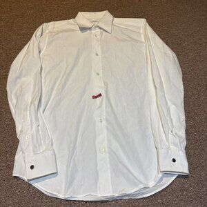 Hermes Made in France White Cuff Vintage Button Down Dress Shirt Size 15.5 39